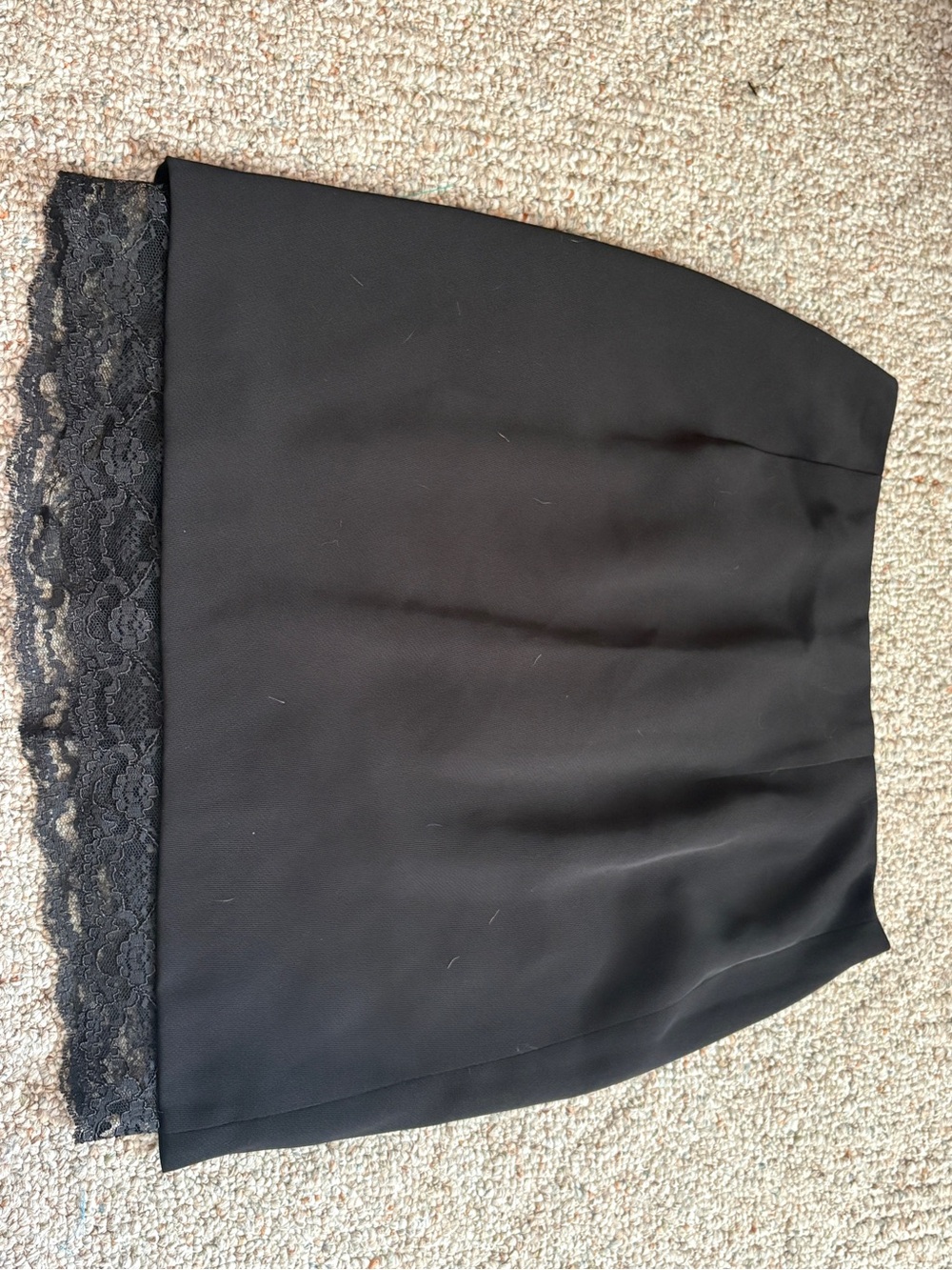 Hugo Buscati Black Pencil Skirt with Lace Hem